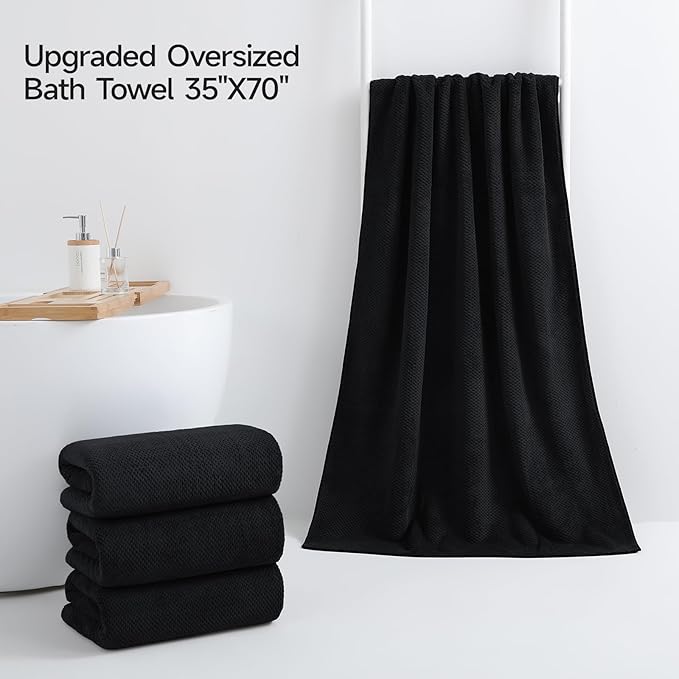 REDKISS Ultra Soft Bath Towels Set of 4-35 x 70 in Extra Large Coral Fleece