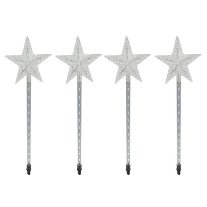 Alpine Corporation Holiday Décor Shooting Star Garden Stake with LED Lights, 4-Pack, Christmas Decoration