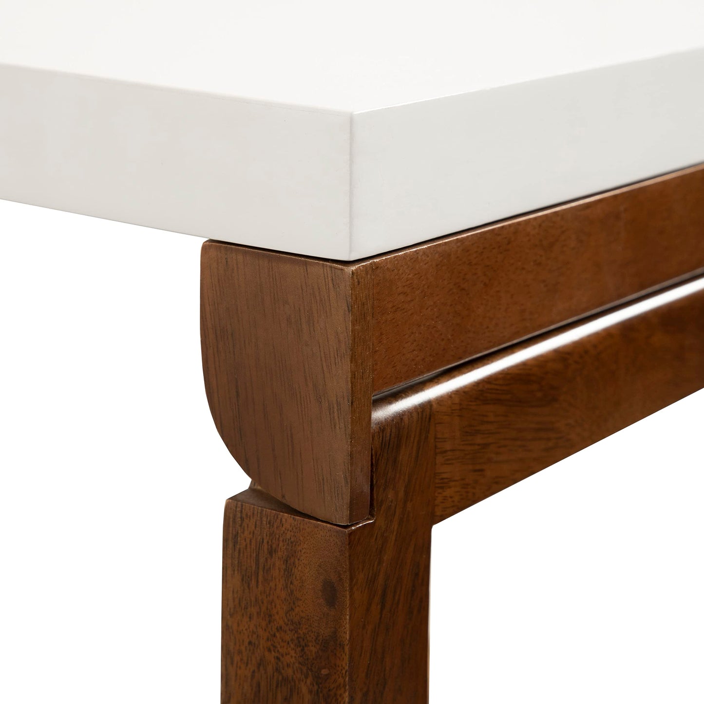Kate and Laurel Kaya Modern Wall-Mounted Folding Table, 24 x 33 x 31, White and Walnut, Space-Saving Versatile Table with Folding Design for Dining Room or Home Office Decor