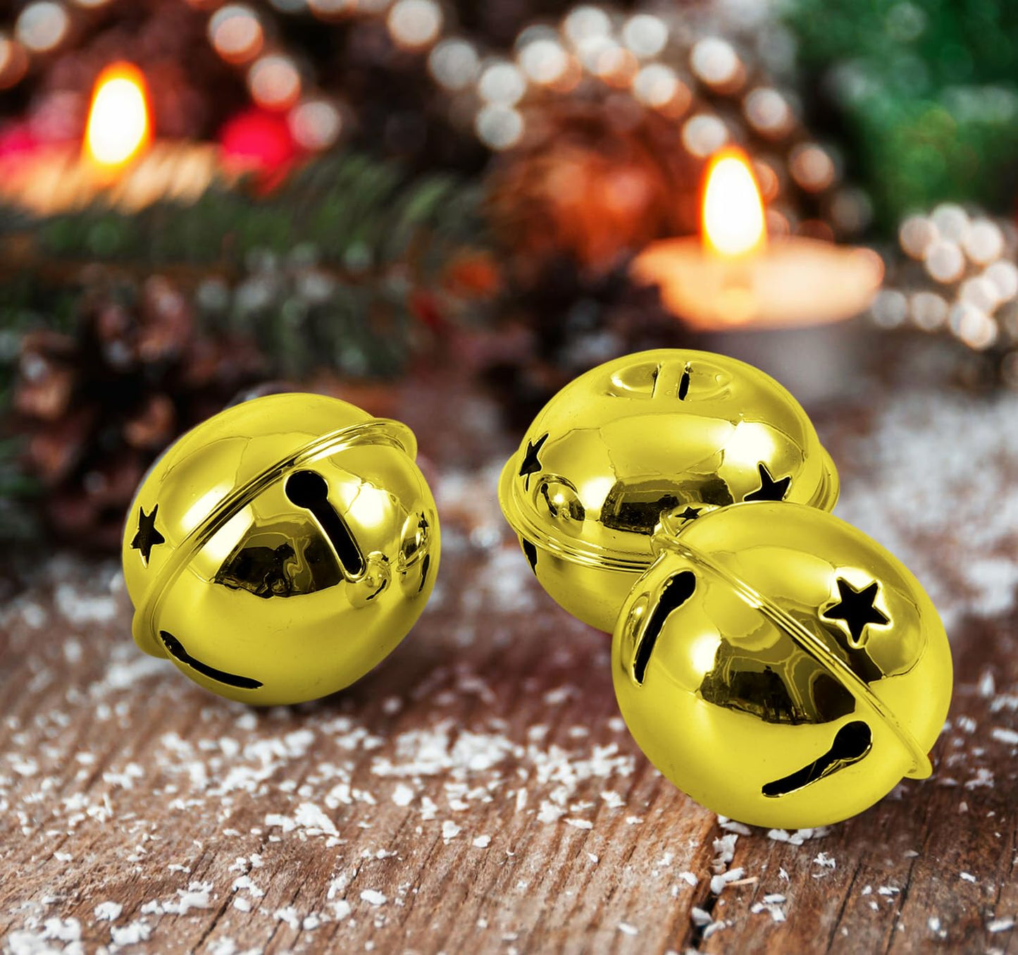 20 Pcs Gold Large Jingle Bells Ornaments Gifts Bulk -2 Inch Metal Craft Christmas Believe Bell and Red Ribbon for Christmas Tree Decoration Party Gifts Festival Wedding Ornament (Gold-20 pcs-2 inch)