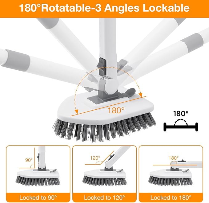 4 in 1 Shower Scrubber Cleaning Brush, Tub and Tile Scrubber
