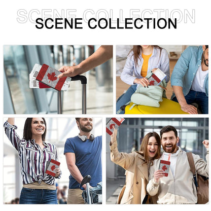 Canada Canadians Flags Passport Holder Cover Wallet Case Novelty PU Leather with Card Slot Travel Accessories Protector for Women Men