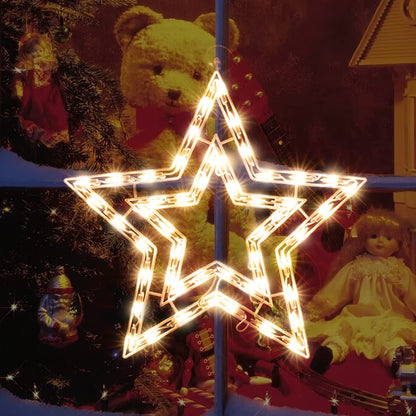 XMASLAND 14 Inch Christmas Window Silhouette Lights Decorations, 50L Christmas Sculpture,Including:Starx1