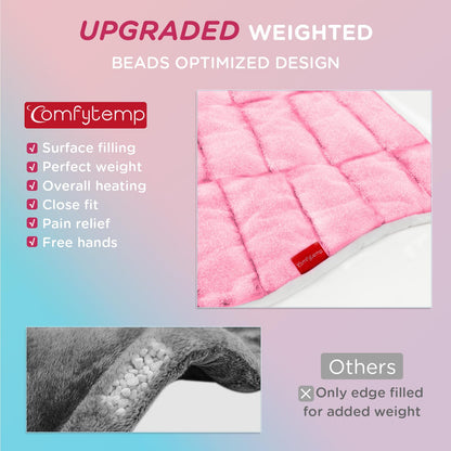 Comfytemp Upgraded Heating Pad for Back Neck Shoulders Deeper Pain Relief, 22"x33" Large Weighted Electric Heat Pad, Gifts for Women Men, Safe Design — 2H Auto-Off, Soft & Washable