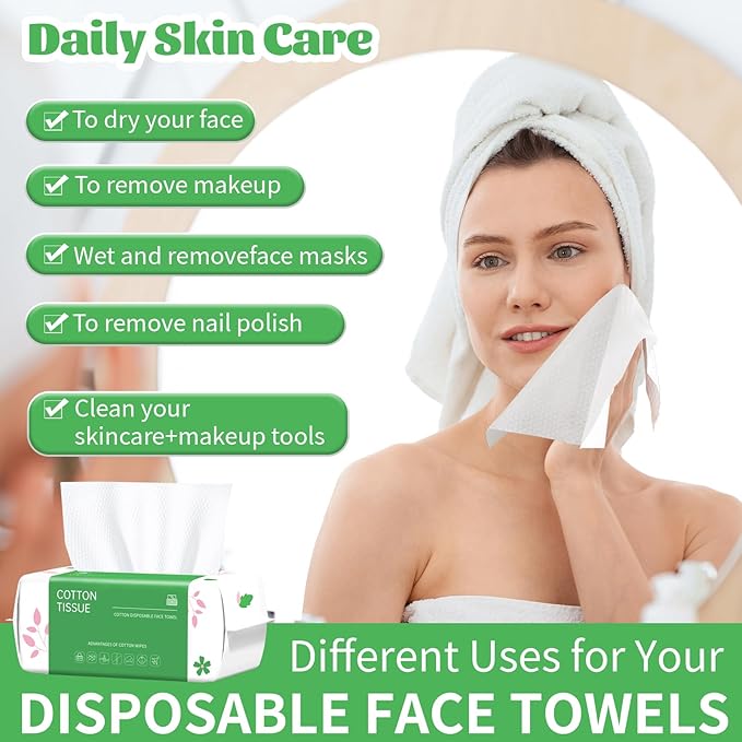 Disposable Face Towel, for Washing Soft Cotton Dry Wipes Facial Cloths