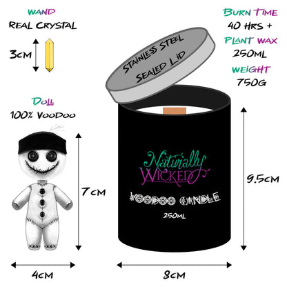 Naturally Wicked Hypnotwist Enjoy Candle | Hypnotic Crystal Spell Candle | Inc Crystal Spinning Top
