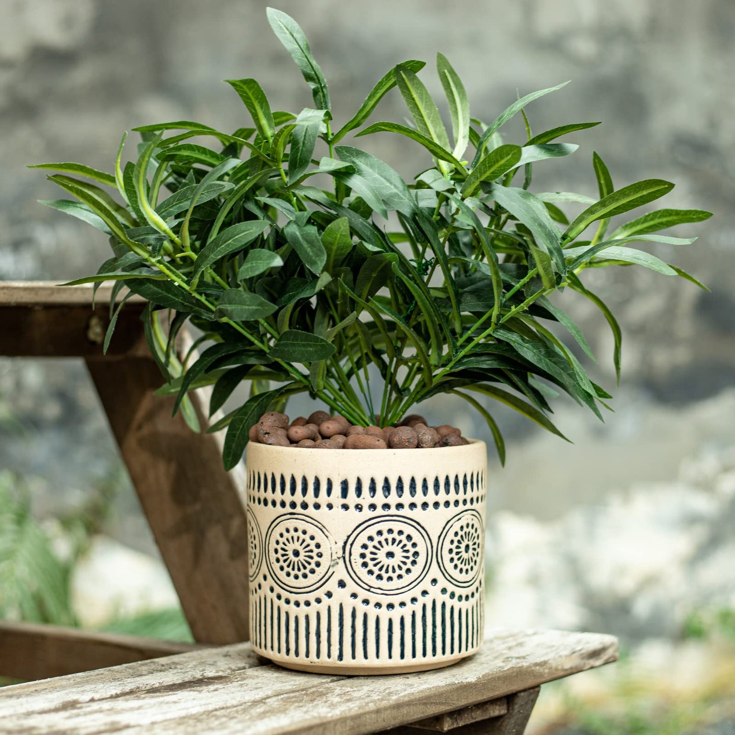 Chonsun Ceramic Planter 4 Inch Plant Pots Indoor Outdoor Succulent Plant Pot Flower Pots Mid-Century Planter Ceramic Pot