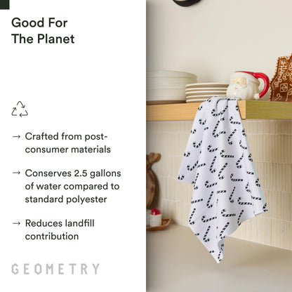 GEOMETRY Christmas Kitchen Towels - Quick Dry Microfiber Cloth Dish Towels for Kitchen Drying - Premium Quick Dry Towel - Peppermint Pop