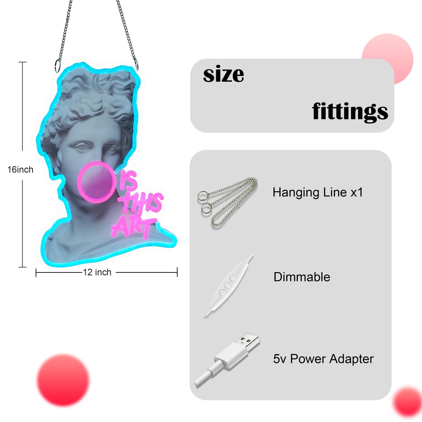 LIUISNEO IS THIS ART Neon Sign,Innovative Integral Forming Process,With Dimmable Switch For All Holiday Party and Home Decoration