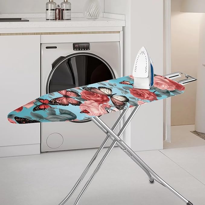 Floral Butterfly Ironing Board Pad, Extra Thick Heavy Duty Padded