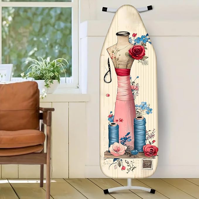 Nuxovilar Vintage Sewing Mannequin & Floral Pattern Ironing Board Cover