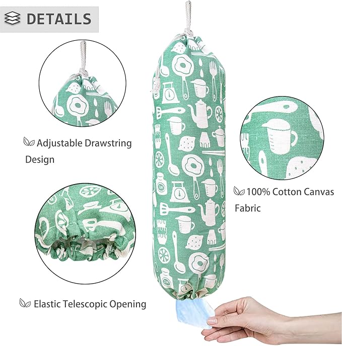 Plastic Bag Holder, Wall Mount Plastic Bag Organizer, Shopping Bags Carrier