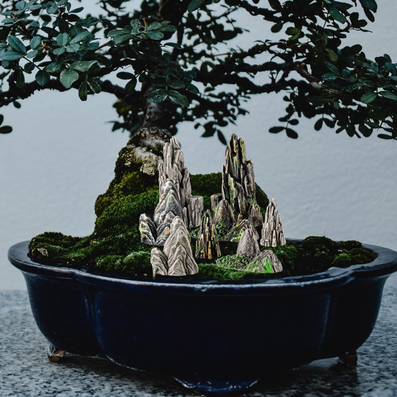 Toddmomy 8Pcs Miniature Mountain Models, 1.5" Resin Rockery Stones for Aquarium Decor, Zen Garden Accessories, Bonsai Ornaments for Fish Tank