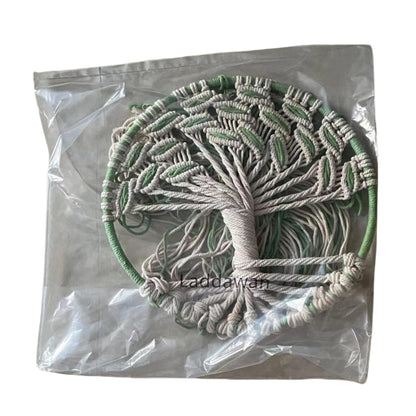 laddawan Macrame Wall Hanging Green and White Tree of Life Wall Art Decoration Home Decor Dream Catcher (X-Large)