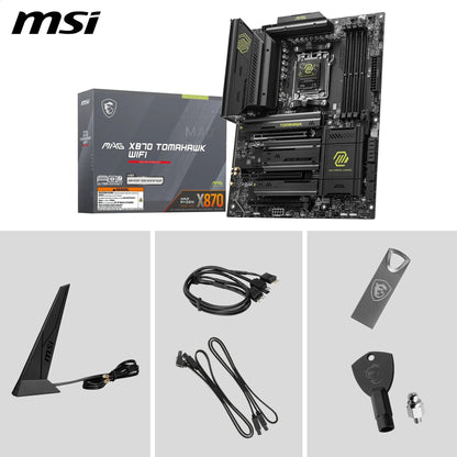 MSI MAG X870 TOMAHAWK WIFI Motherboard, ATX - Supports AMD Ryzen 9000 / 8000 / 7000 Processors, AM5 - 80A SPS VRM, DDR5 Memory Boost 8400+MT/s (OC), PCIe 5.0 x16 & 4.0 x16, M.2 Gen5, Wi-Fi 7, 5G LAN