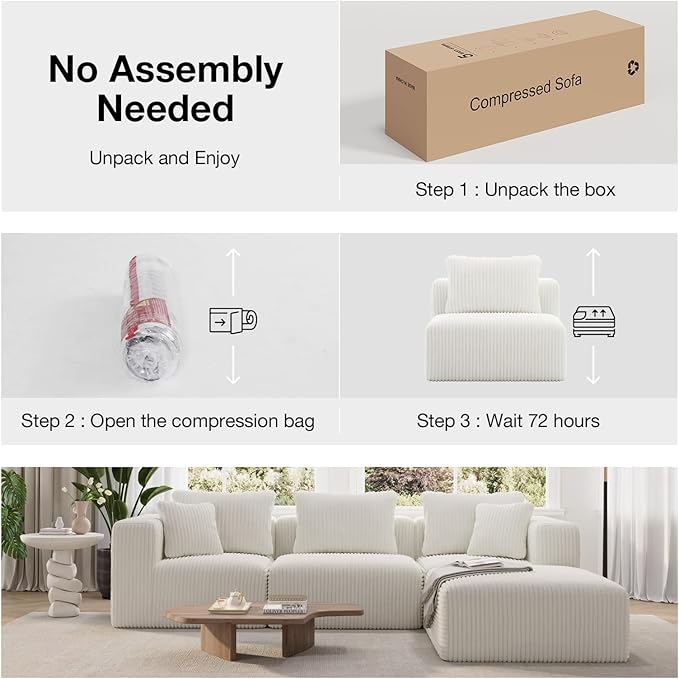 Novilla 141" Modular Sectional Sofa, Modern Cloud Sectional Couch