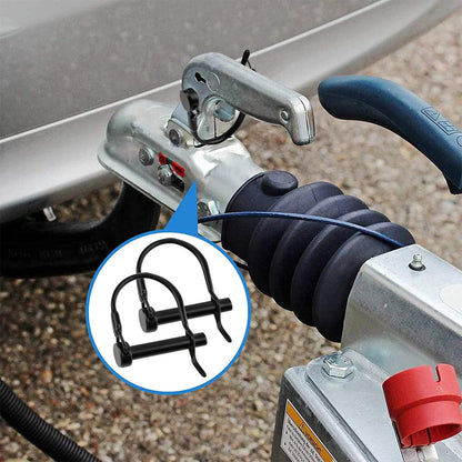 INCREWAY Wire Lock Pin, 4PCS 8mm Carbon Steel Shaft Locking Pin Safety Coupler Pin Round Loop Wire Lock Trailers Pin for Farm Lawn Garden