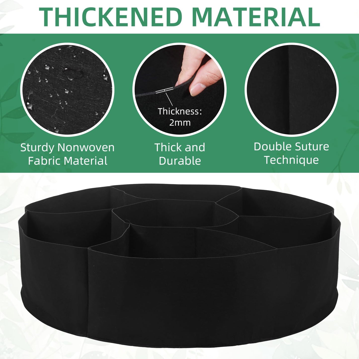 LITLANDSTAR 100 Gallon Plant Grow Bags, Heavy Duty Thickened Nonwoven Fabric Pots Round Raised Garden Beds Planter Pots with 7 Grids, Breathable Growing Bags for Indoor and Outdoor Planting