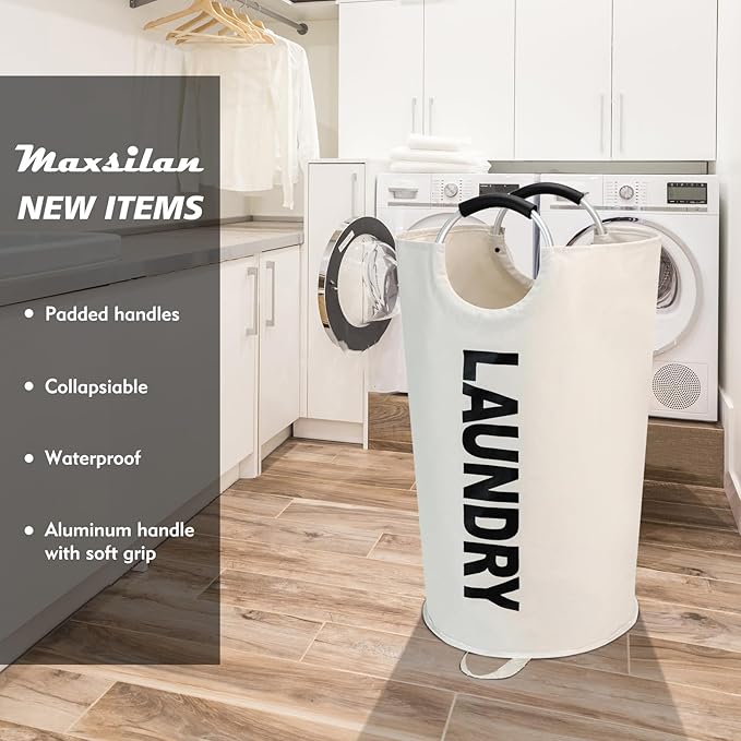 125L X-Large Laundry Basket, Freestanding Tall Clothes Hamper, Collapsible