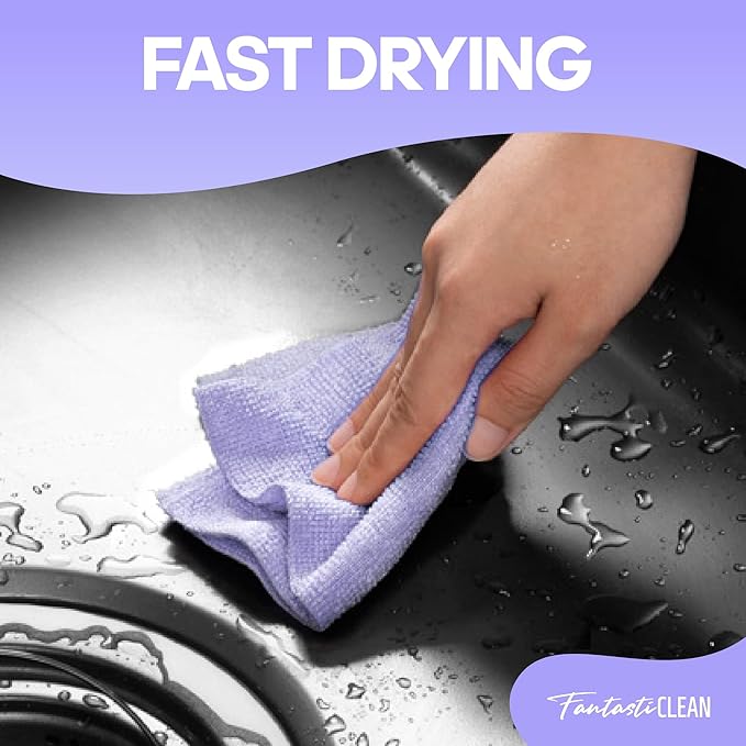 Fantasticlean Microfiber Cleaning Cloth Roll -60 Pack, Tear Away Paperless