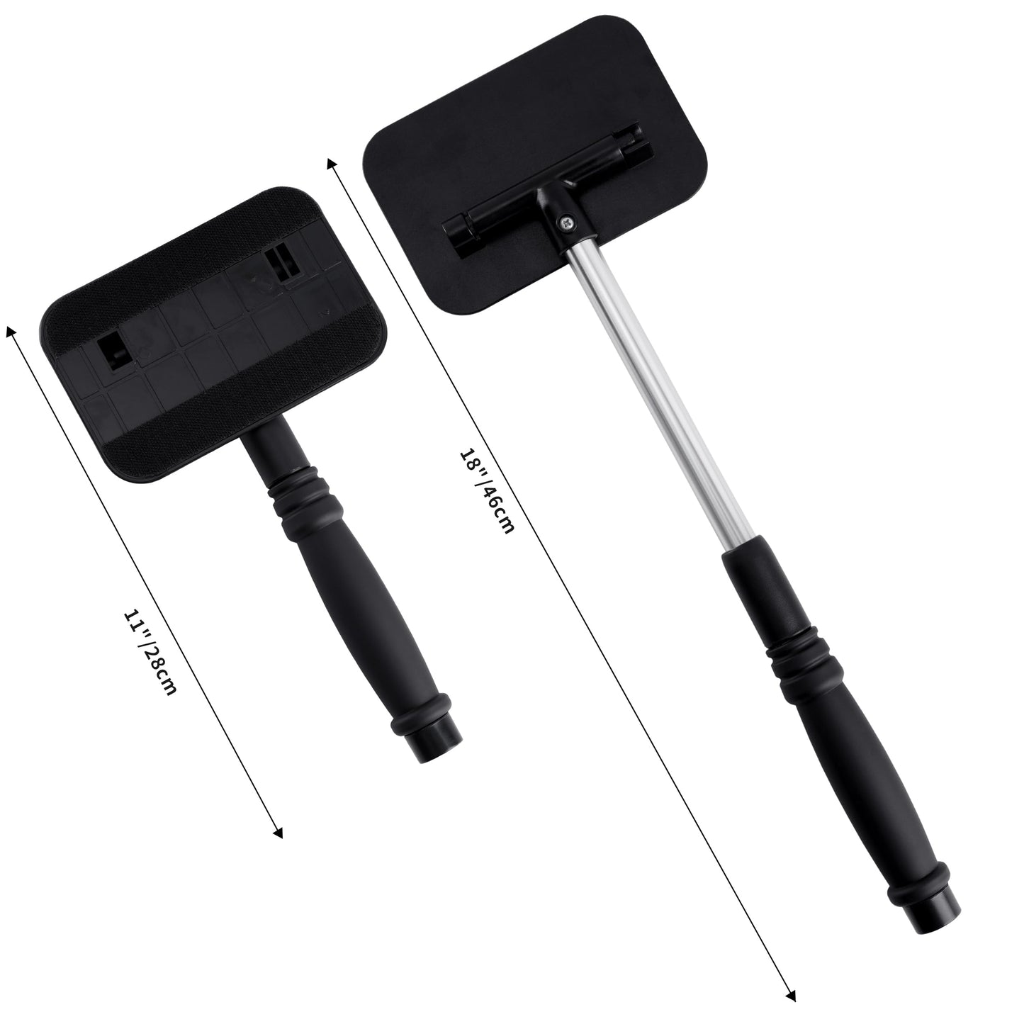 Polyte Pivoting Windshield Glass Cleaning Tool Extendable Aluminum Handle w/3 Premium Microfibre Covers