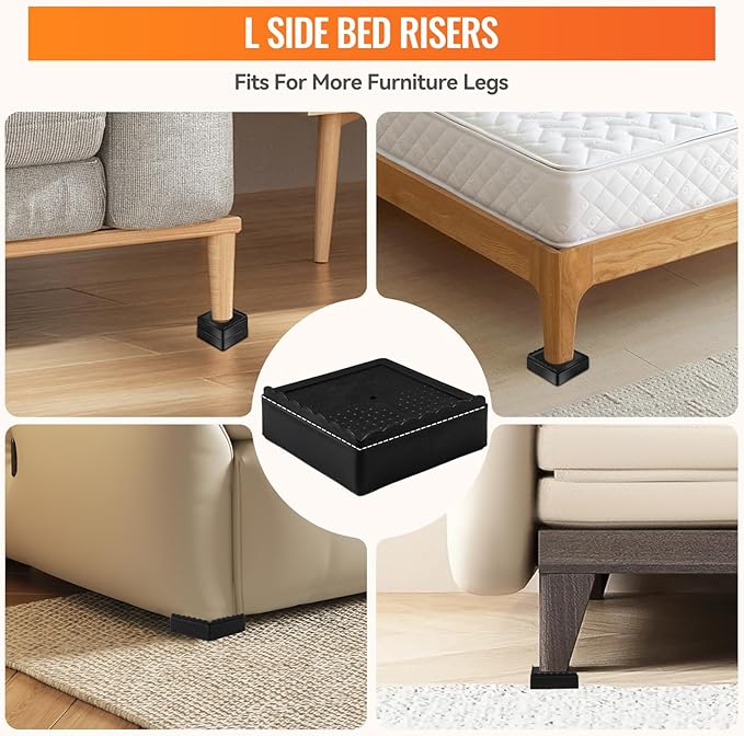 Furniture Risers Heavy Duty Adjustable Bed Risers Blocks Lift 4, 2 inches
