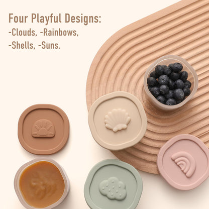 YIVEKO Baby Food Containers Silicone Baby Food Storage Containers for Infants and Toddlers Baby Food Jars Silicone Baby Food Container Freezer Safe Reusable Baby Food Containers with Lids 4PK