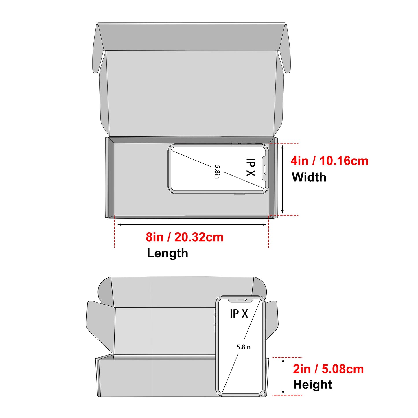 TONESPAC 25 Pack 8x4x2 inch Small Christmas Gift Box with Lid, Recyclable Corrugated Cardboard Shipping Boxes for Small Business,Gift Packaging,Specially Designed Box. (8"x4"x2",Xmas Mix Pattern)
