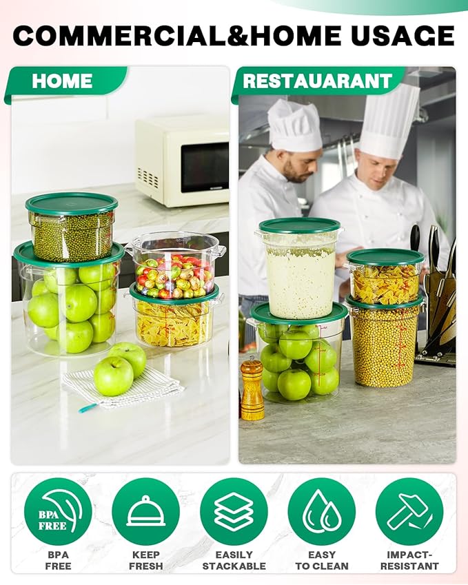 6QT NSF Round Food Storage Containers