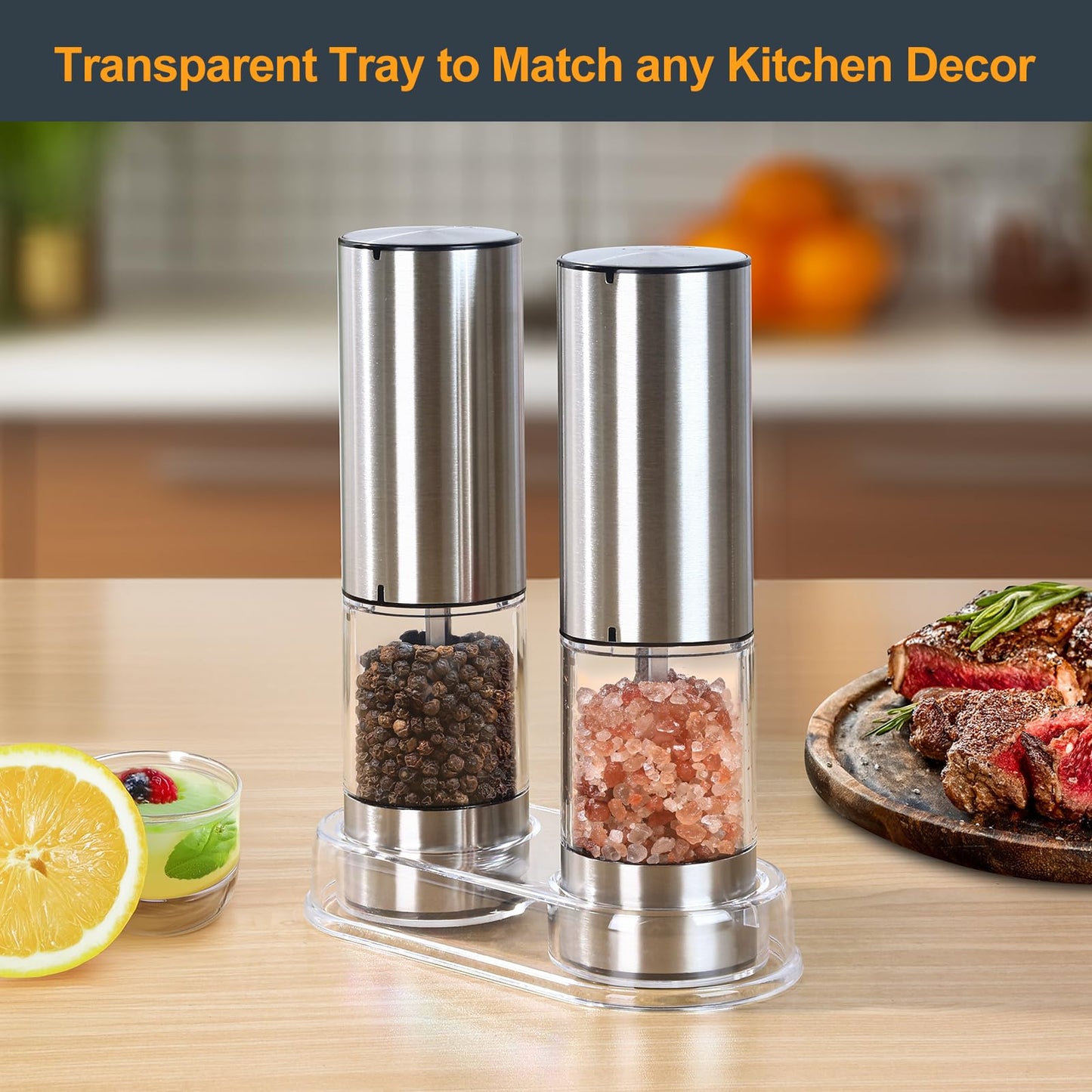 Salt and Pepper Grinder Mill Tray Clear Acrylic Transparent, Inner Dia 2.09 Inch, Fit Many Mills Shakers, Salt & Pepper Grinder Accessories, Kitchen Storage Holder (Clear)