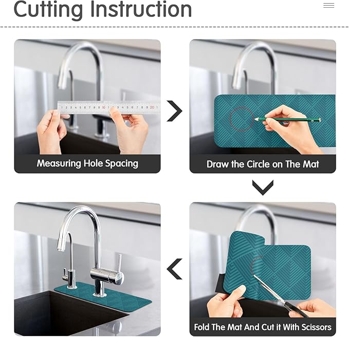 Kitchen Sink Splash Guard 1 PC 30 Inch Sink Faucet Mat Splash Guard