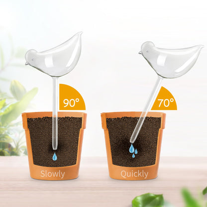 KiKiHome Plant Water Drippers, Glass Plant Waterer Bulbs,Self Watering Globes for Plants,Automatic Irrigation Device for Indoor & Outdoor Plants, 2 Birds