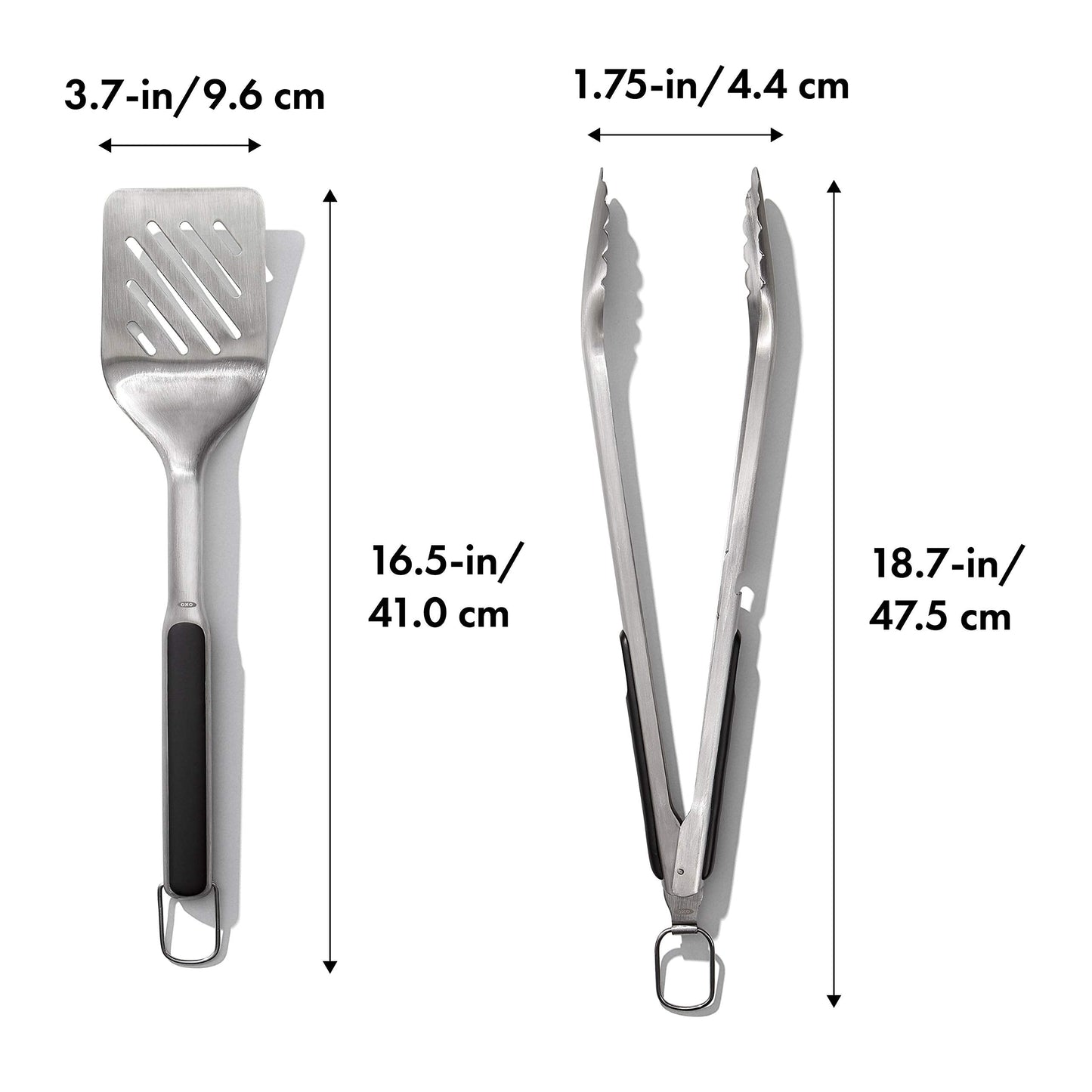 OXO Good Grips Grilling Tools, Tongs and Turner Set, Black
