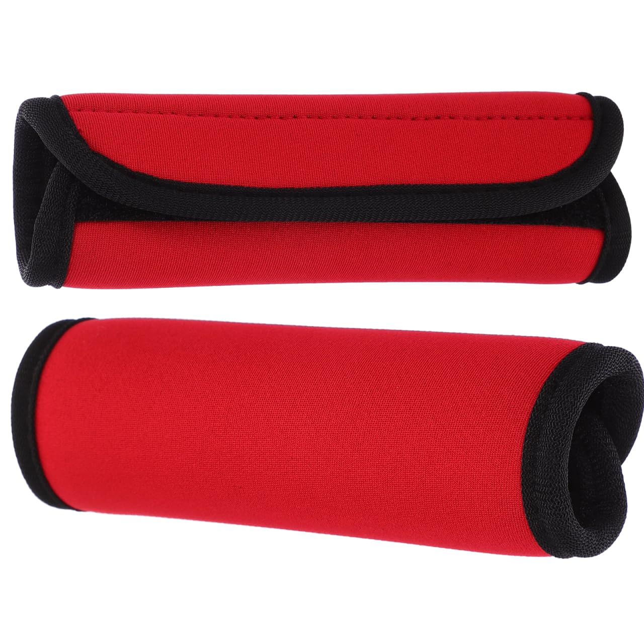 HANABASS 2 Pack Barbell Grip Pads, Red Polyester Dumbbell Handle Wraps for Weightlifting, Pull Up Bars, Powerlifting and Home Gym Training