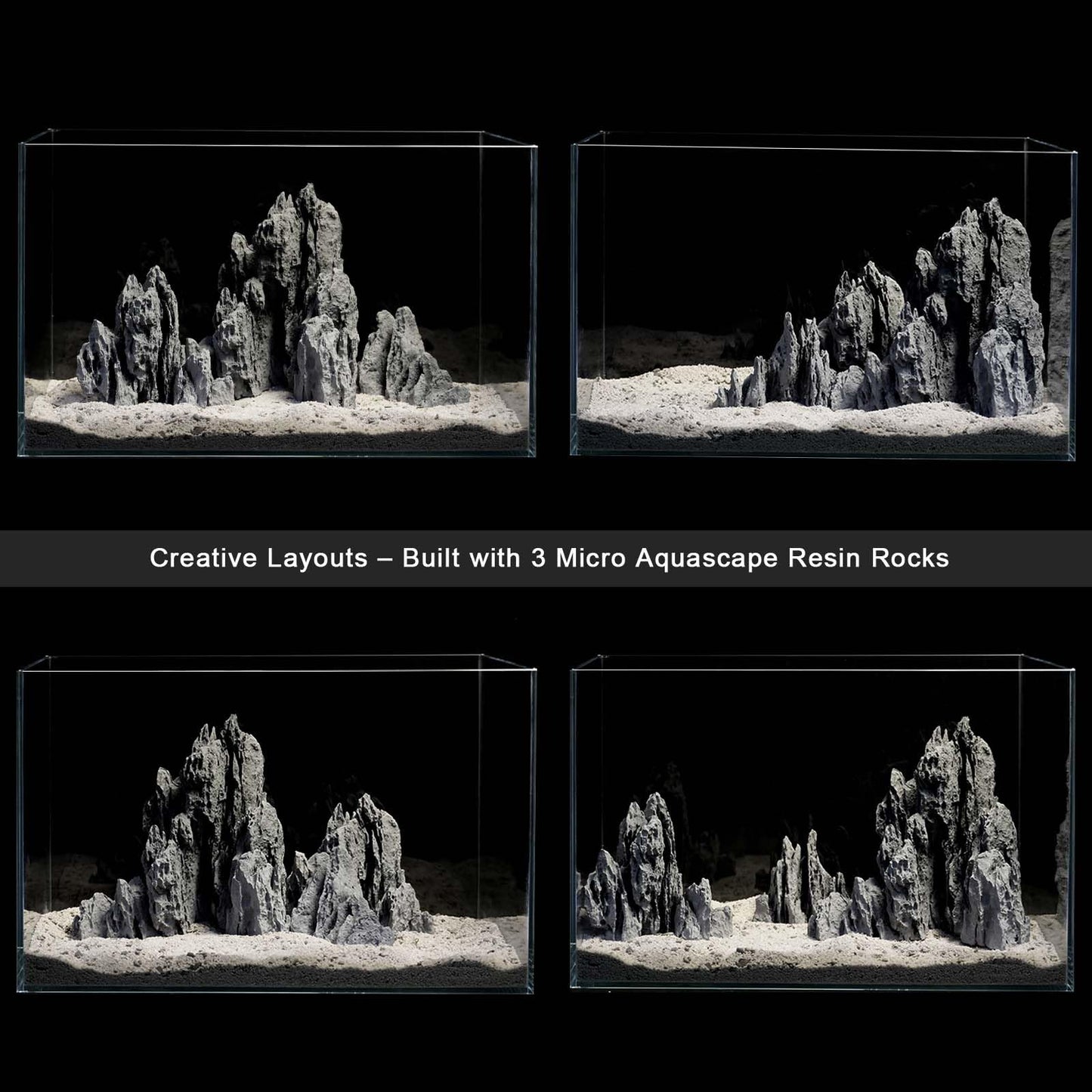 FZONE Aquarium Rocks Aquascaping, Micro Resin Seiryu Rock for Aquascaping