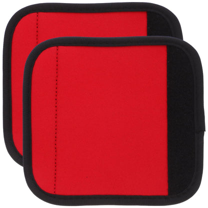 HANABASS 2 Pack Barbell Grip Pads, Red Polyester Dumbbell Handle Wraps for Weightlifting, Pull Up Bars, Powerlifting and Home Gym Training