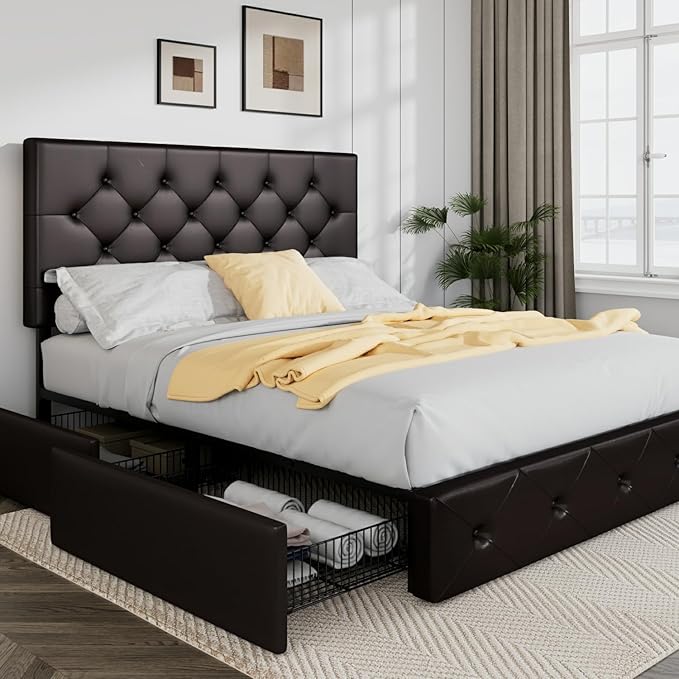 Allewie Upholstered Full Size Platform Bed Frame