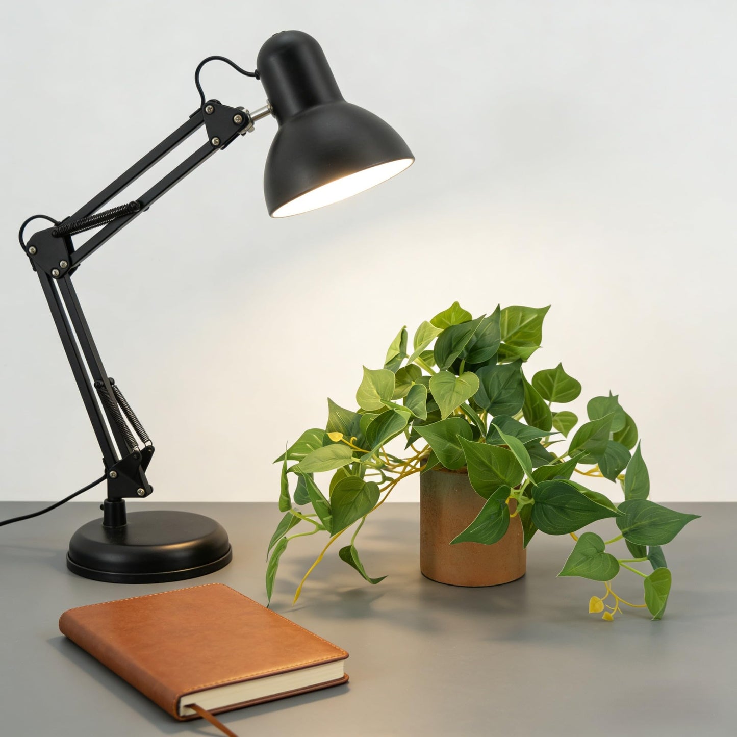 FLRLIVING Artificial Plant Indoor Fake Pothos with Pulp Pot, Fuax Potted Plant for Home, Office, Desk, Shelf, Living Room, Bedroom&Balcony Décor (1)