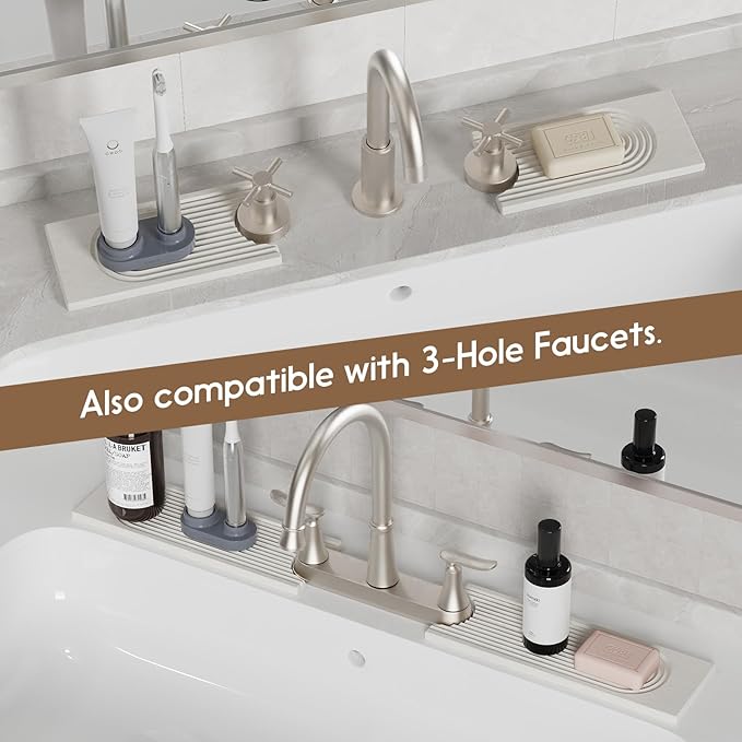 Faucet Mat for Kitchen Sink, Diatomite Quick Drying Tray, 20 Inch Kitchen Sink