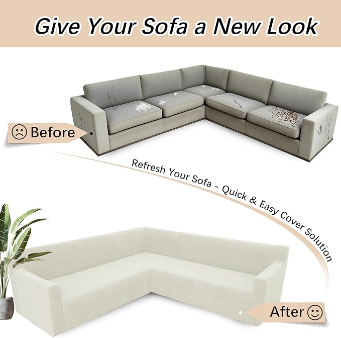 Arfntevss Stretch Sectional Couch Covers L Shaped Corner Sectional Sofa Cover
