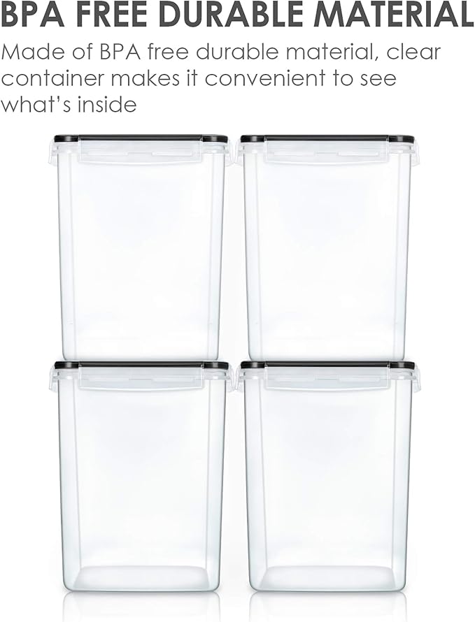 Vtopmart 4 PCS Large Food Storage Containers 5.2L / 175oz, 4 Pieces BPA Free