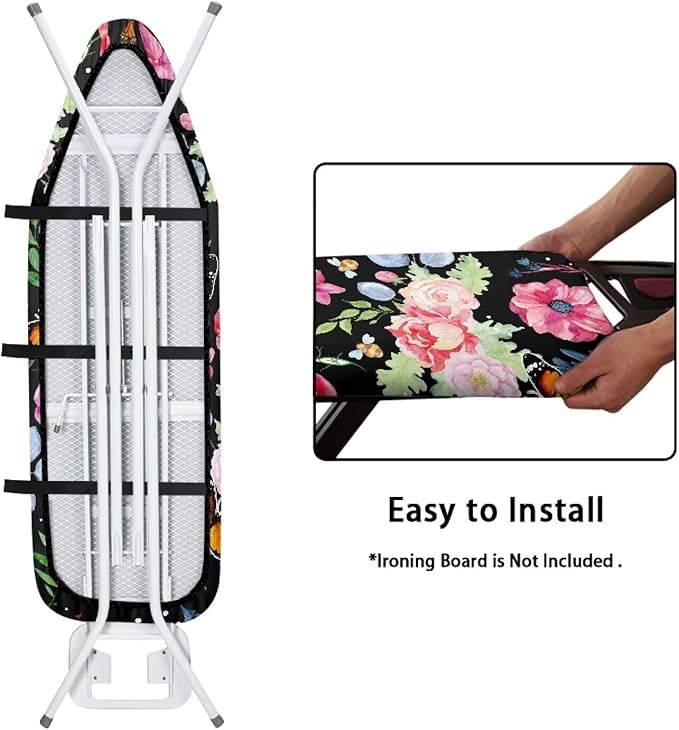 Retro Butterfly Floral Ironing Board Cover Standard Ironing Board Cover