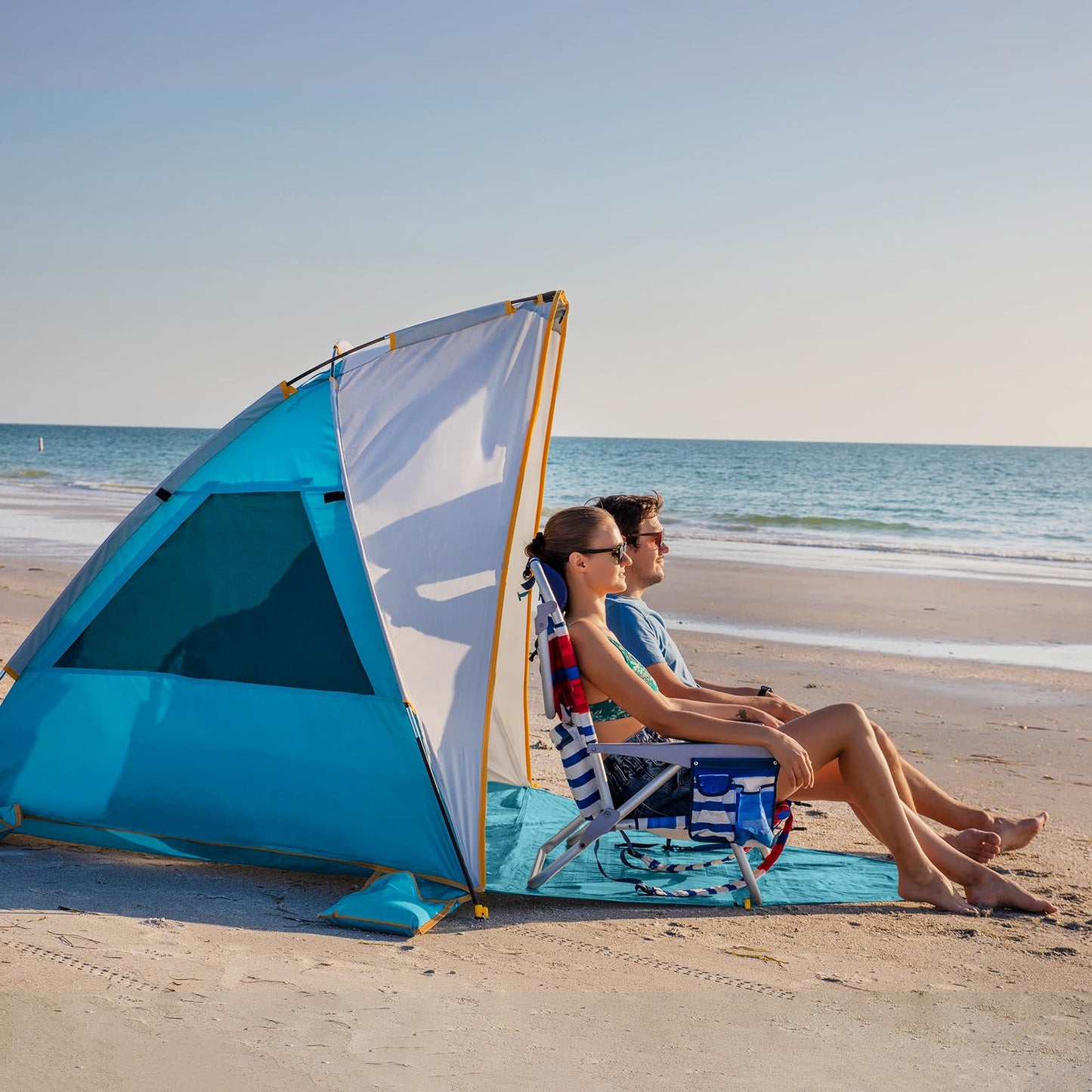 WolfWise Beach Tent Anti-UV Portable Sun Shade Shelter Blue