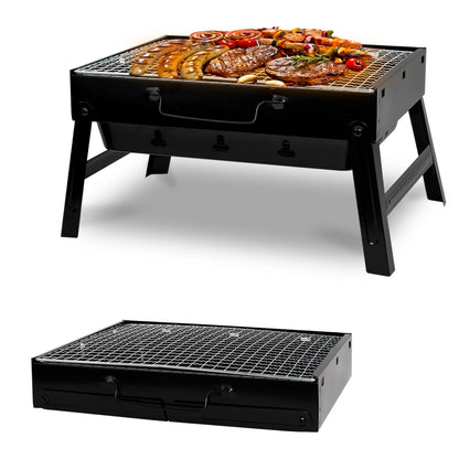 BBQ Barbecue Grill Portable Folding Charcoal for Camping Garden Outdoor Cooking Fun by Crystals®