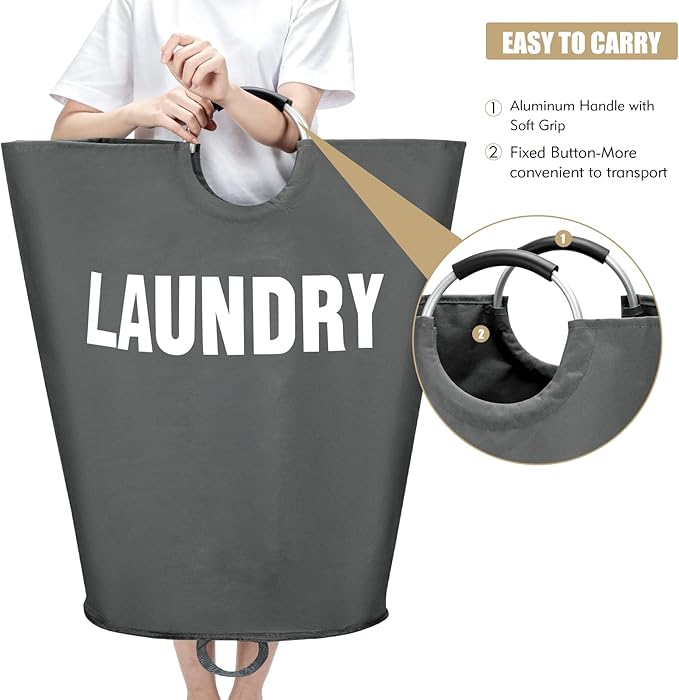 160L XX-Large Laundry Basket, Freestanding Tall Clothes Hamper, Collapsible