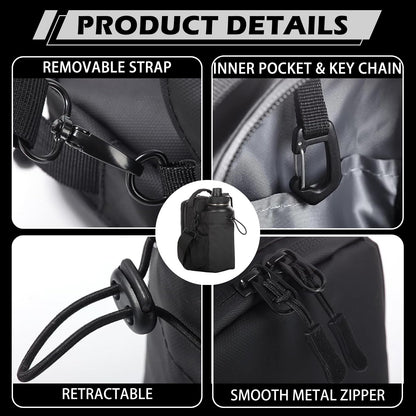 Magnetic Gym Bag Bundle 3-in-1: Sling Bag with 32oz Water Bottle & Phone Holder, Magnetic Towel & Pouch – Small Gym Bag for Men Women