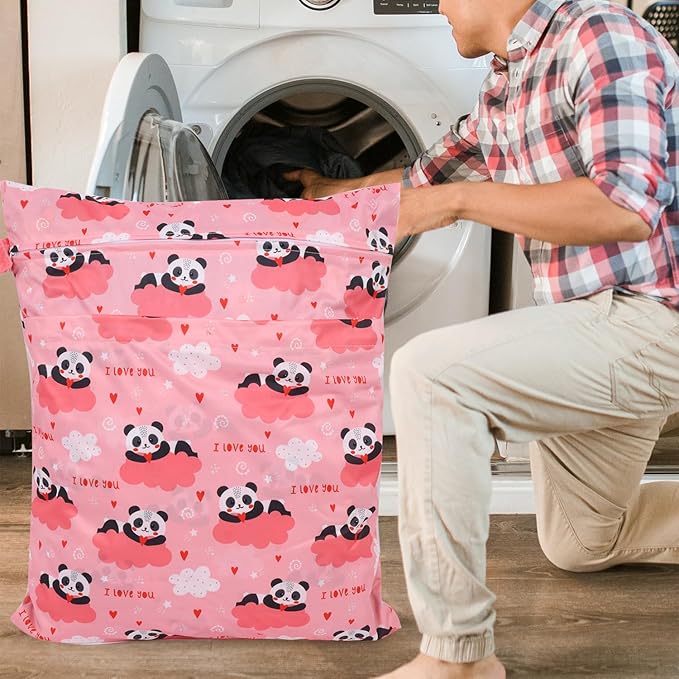 2pcs Travel Waterproof Laundry Bag, Cloth Diaper Wet Dry Bags