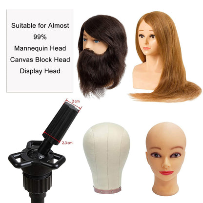 xnicx Wig Stand Mannequin Head Stand,Wig Tripod Height Adjustment(90-137cm) For Mannequin head,Manikin head,Canvas Foam Head,Hair Doll Head,for Wigs,Training and Hairdressing with Carry Bag
