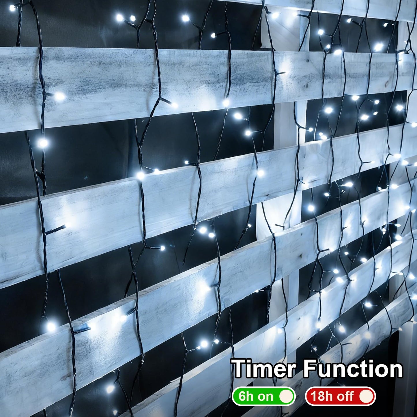 QITONG 500LED White String Lights, 165ft Christmas Lights Outdoor Waterproof with Plug in, Green Wire Twinkle Tree Lights Indoor with 8 Modes