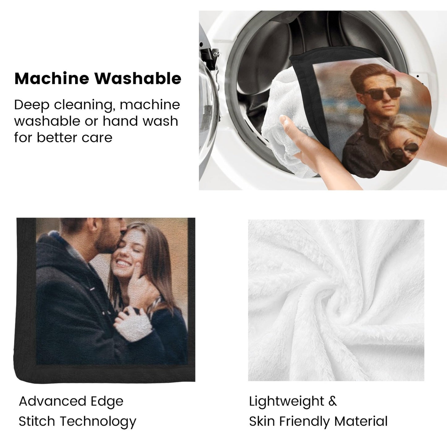 Custom Blanket with Picture Customized Thow Blankets Personalized Blanket Customizable Blanket Photo Blankets Customize Valentines Day Gifts for Her Him Girlfriend Boyfriend Wife Husband Mom Couple